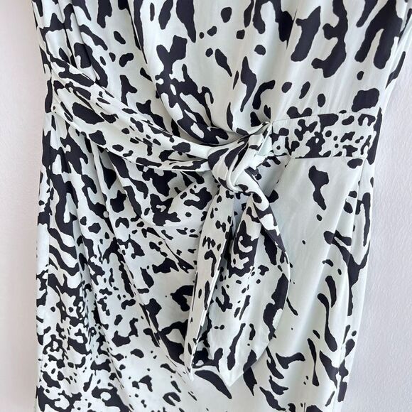 Diane von Furstenberg New Della Paint Splash Printed Dress Light Green Women’s 8 - Picture 7 of 15